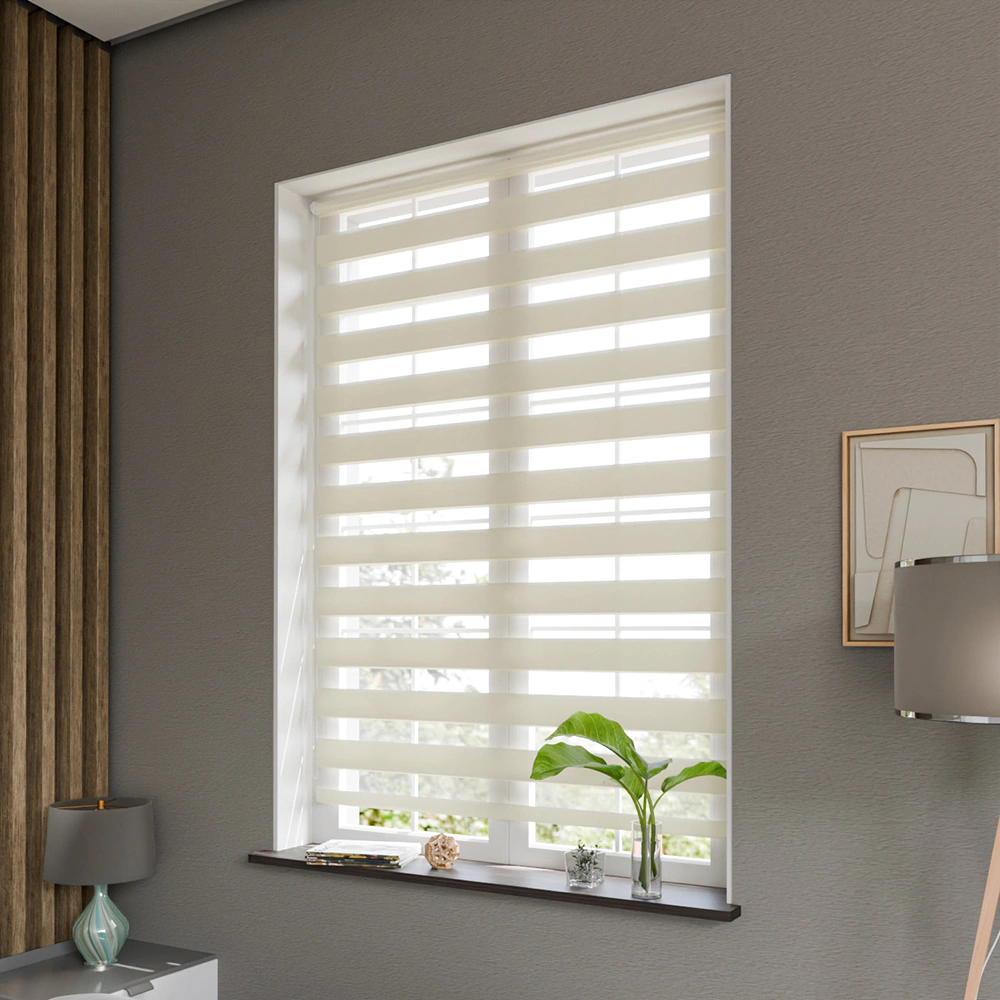 Рулонная штора день-ночь 80х160 см NEODECO Базовый экрю