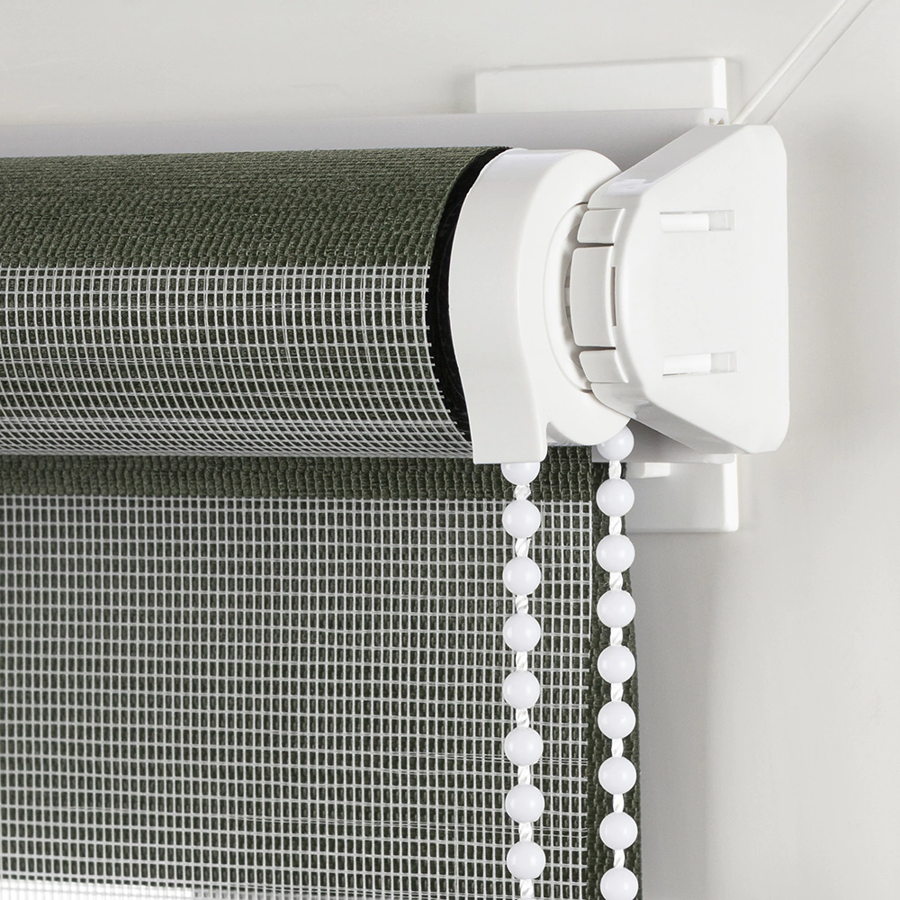 Рулонная штора день-ночь 80х160 см NEODECO Базовый зеленая