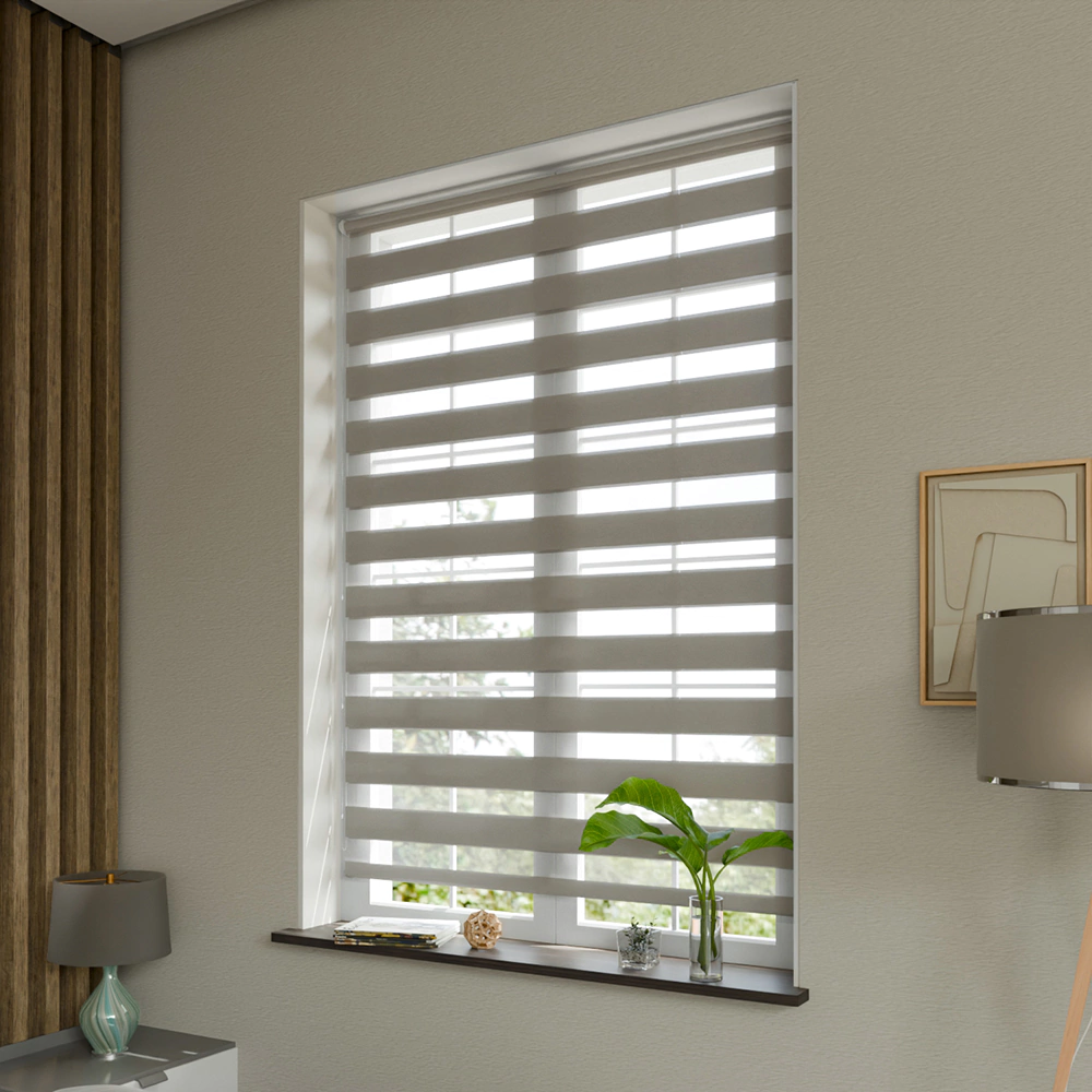 Рулонная штора день-ночь 40х160 см NEODECO Базовый серая