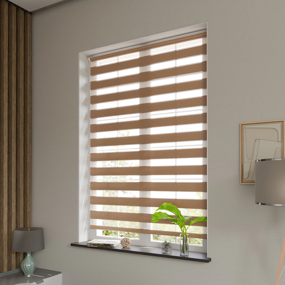 Рулонная штора день-ночь 90х160 см NEODECO Базовый оранжевая