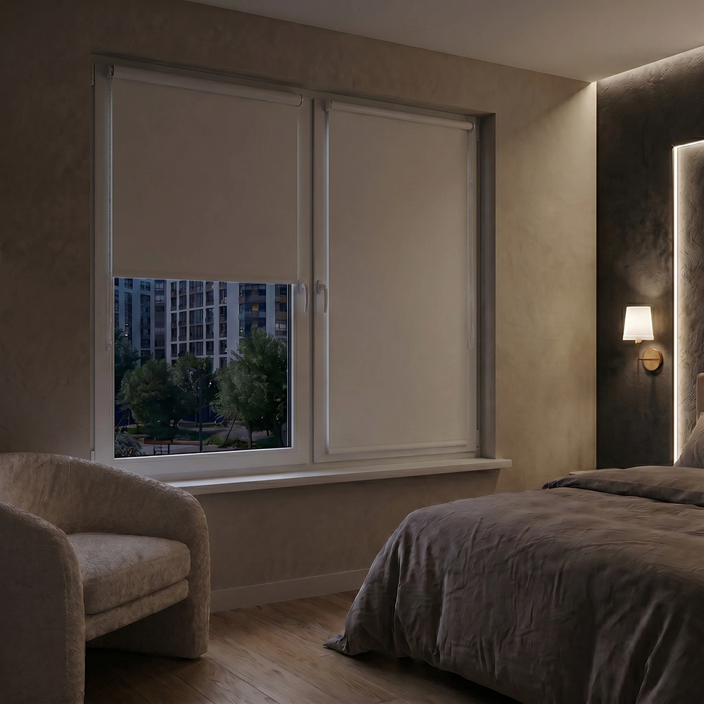 Рулонная штора блэкаут 40х155 см NEODECO Базовый белая