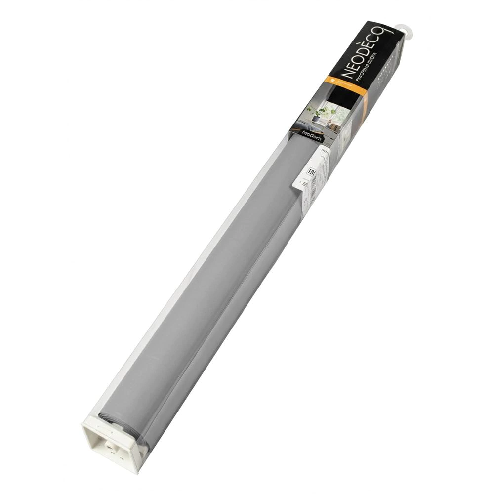 Рулонная штора блэкаут 80х155 см NEODECO Базовый светло-серая