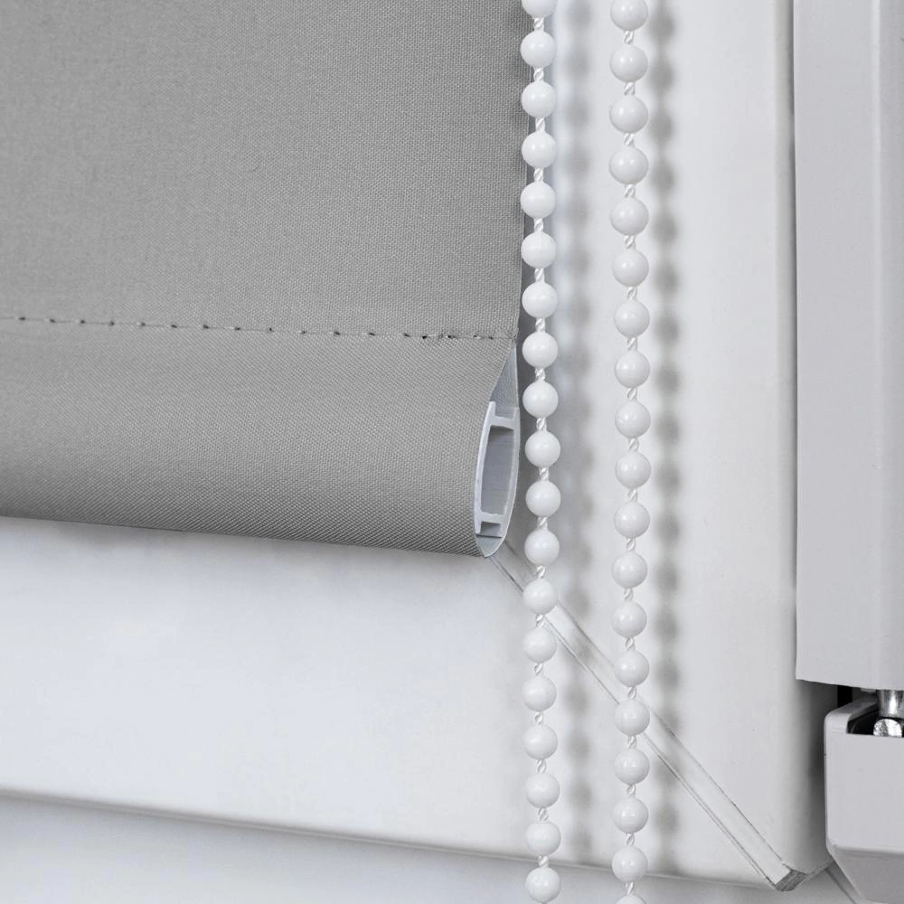 Рулонная штора блэкаут 120х155 см NEODECO Базовый светло-серая