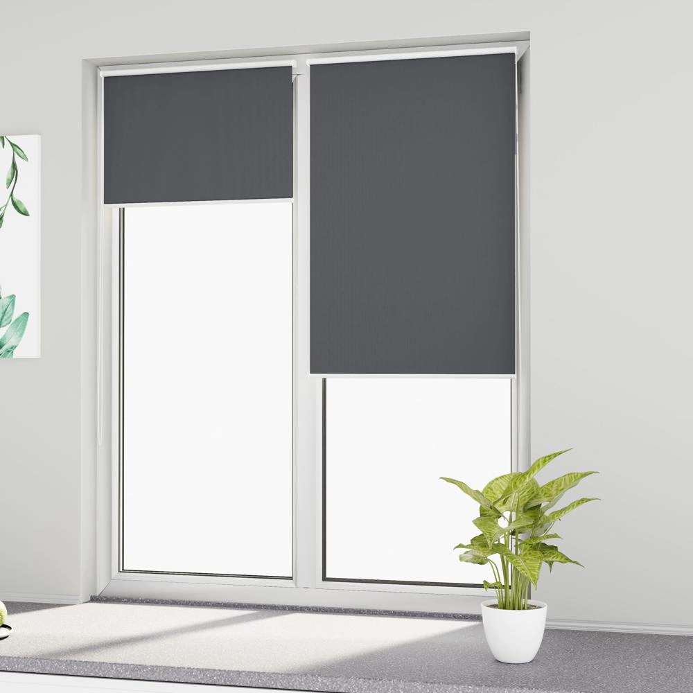 Рулонная штора блэкаут 40х155 см NEODECO Базовый графит