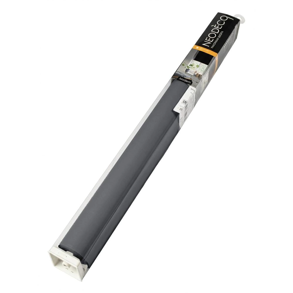 Рулонная штора блэкаут 100х155 см NEODECO Базовый графит