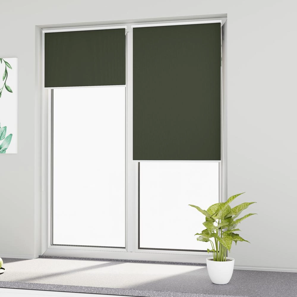 Рулонная штора блэкаут 50х155 см NEODECO Базовый зеленая