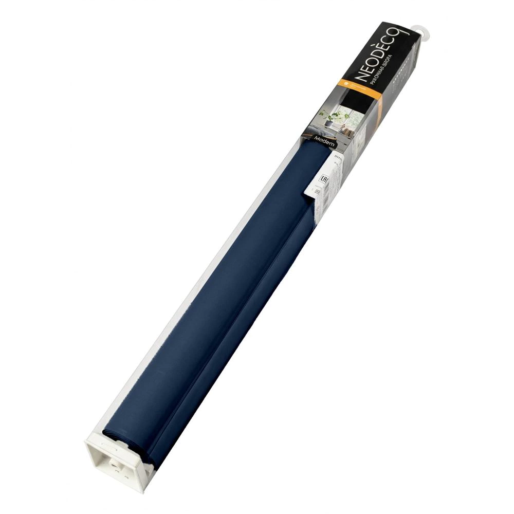 Рулонная штора блэкаут 70х155 см NEODECO Базовый синяя