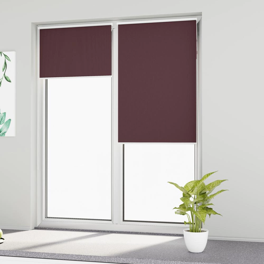 Рулонная штора блэкаут 50х155 см NEODECO Базовый бордовая