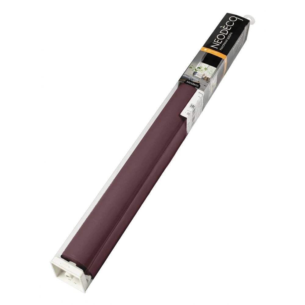 Рулонная штора блэкаут 80х155 см NEODECO Базовый бордовая