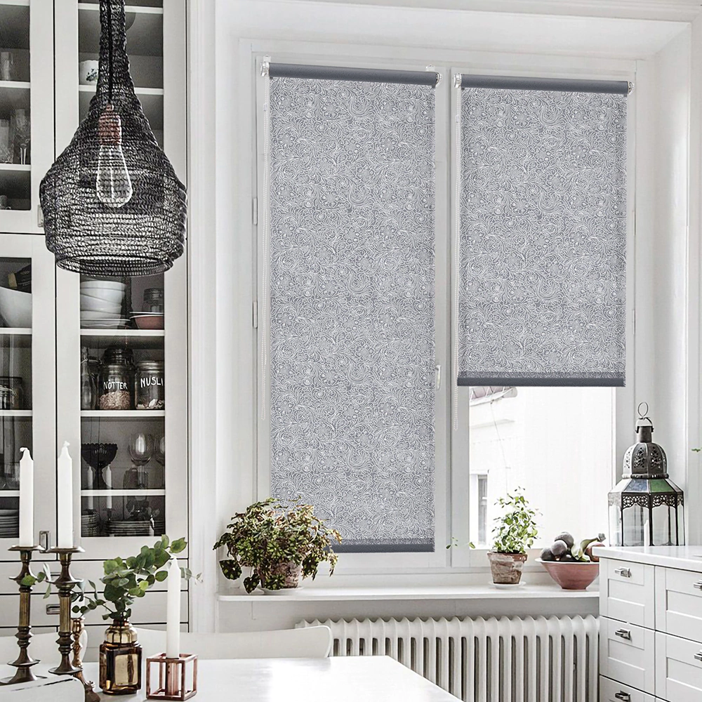 Рулонная штора светопроницаемая 55х155 см Феникс серая