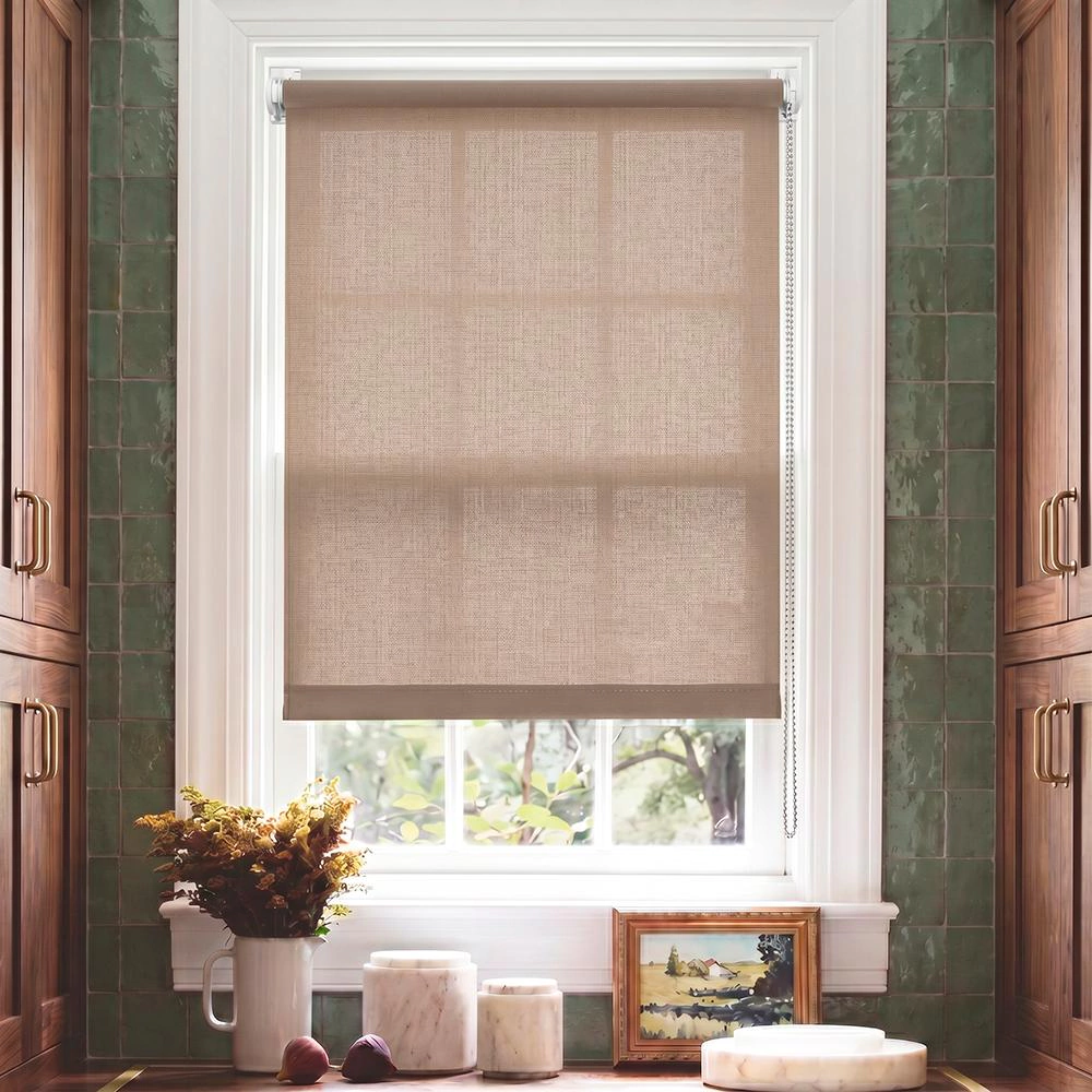 Рулонная штора 120х155 см NEODECO Базовый светло-бежевая