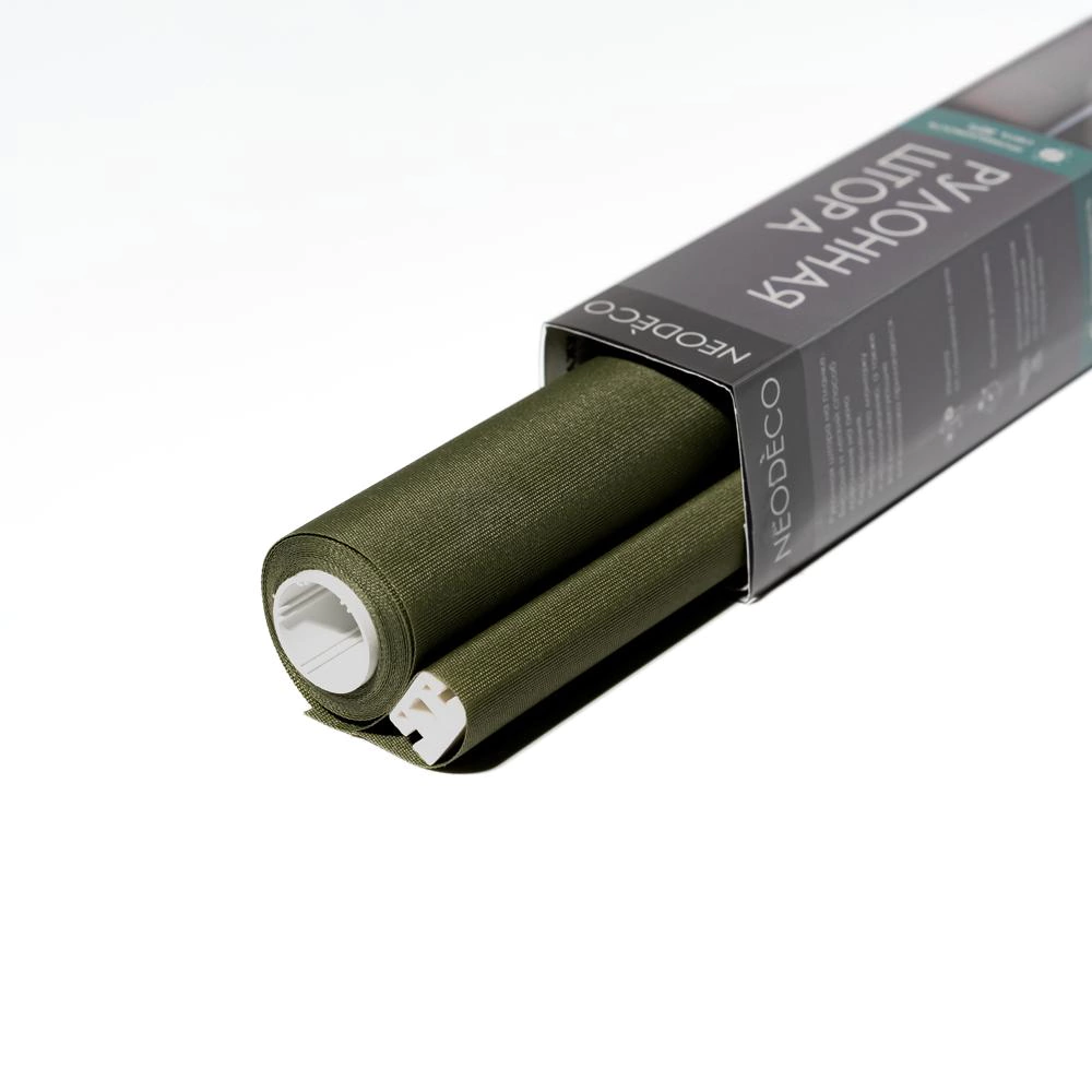 Рулонная штора 40х155 см NEODECO Базовый зеленая