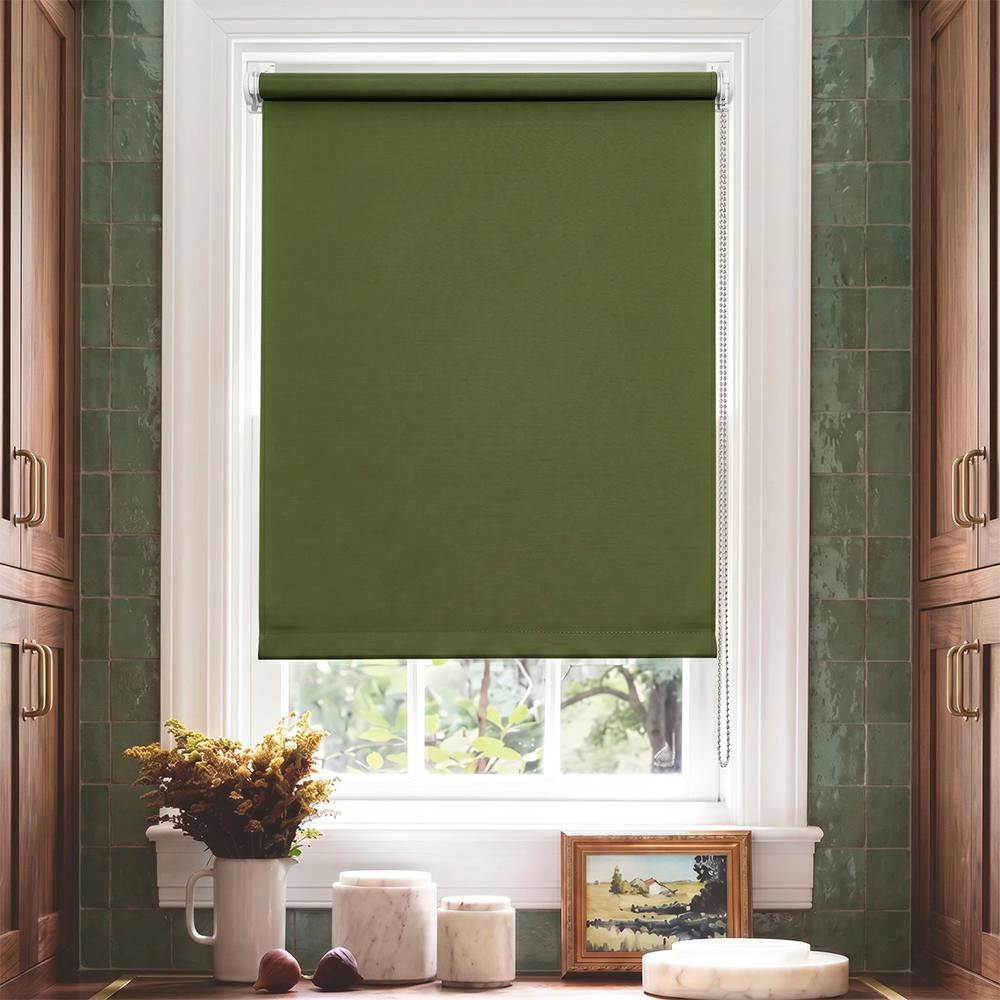 Рулонная штора 40х155 см NEODECO Базовый зеленая