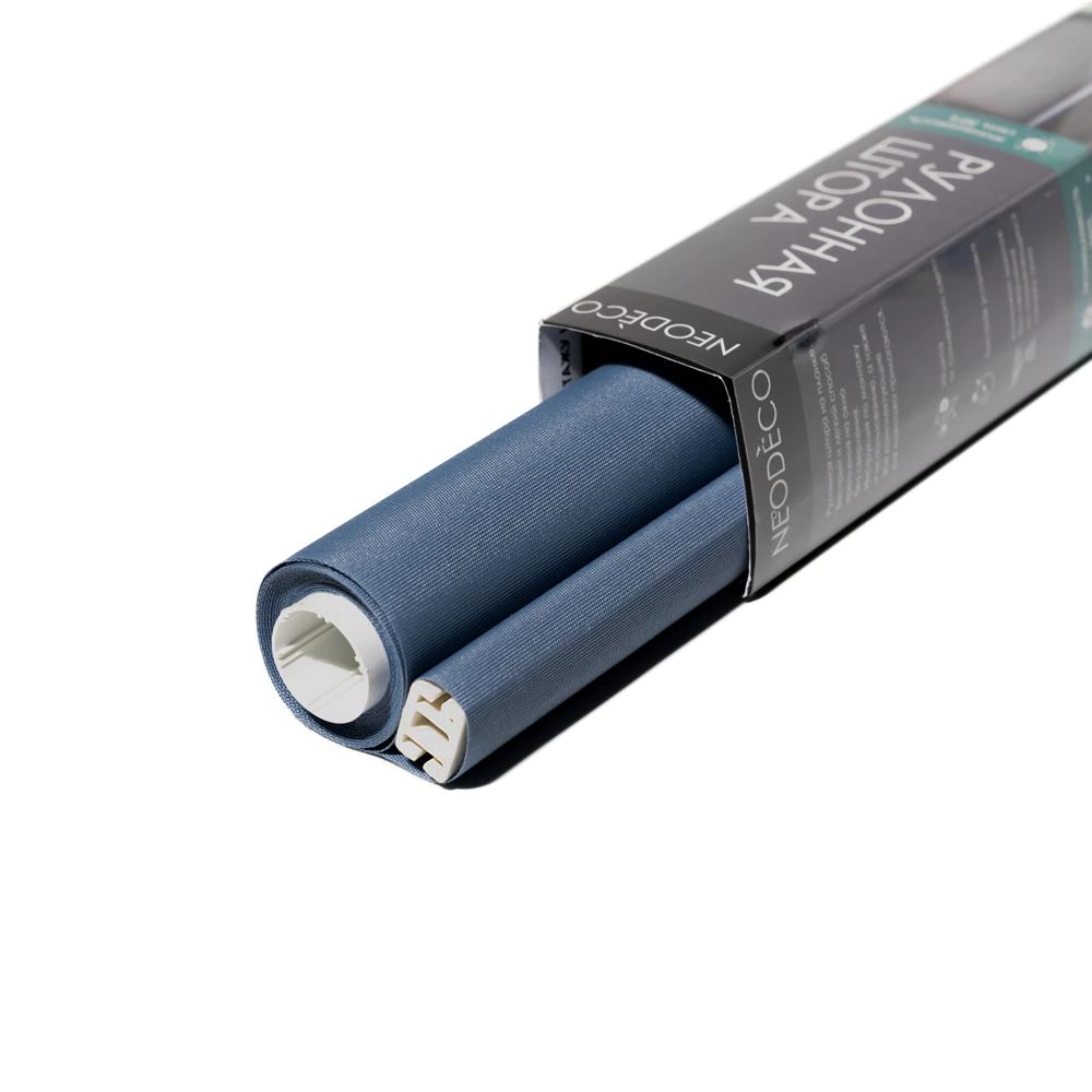 Рулонная штора 70х155 см NEODECO Базовый серо-голубая