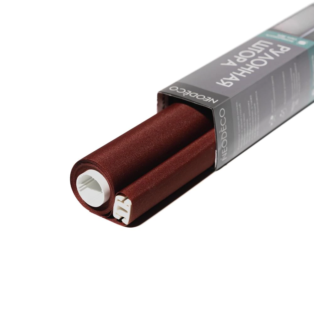 Рулонная штора 120х155 см NEODECO Базовый бордовая