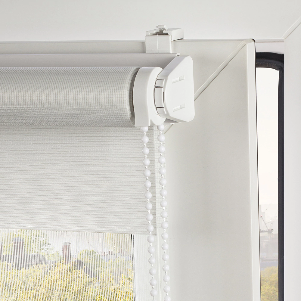 Рулонная штора день-ночь 90х160 см NEODECO Модерн белая