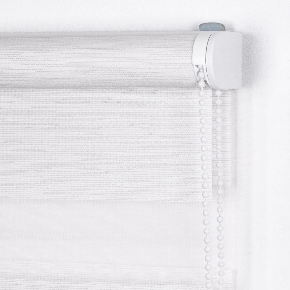 Рулонная штора день-ночь 160х250 см NEODECO Модерн белая