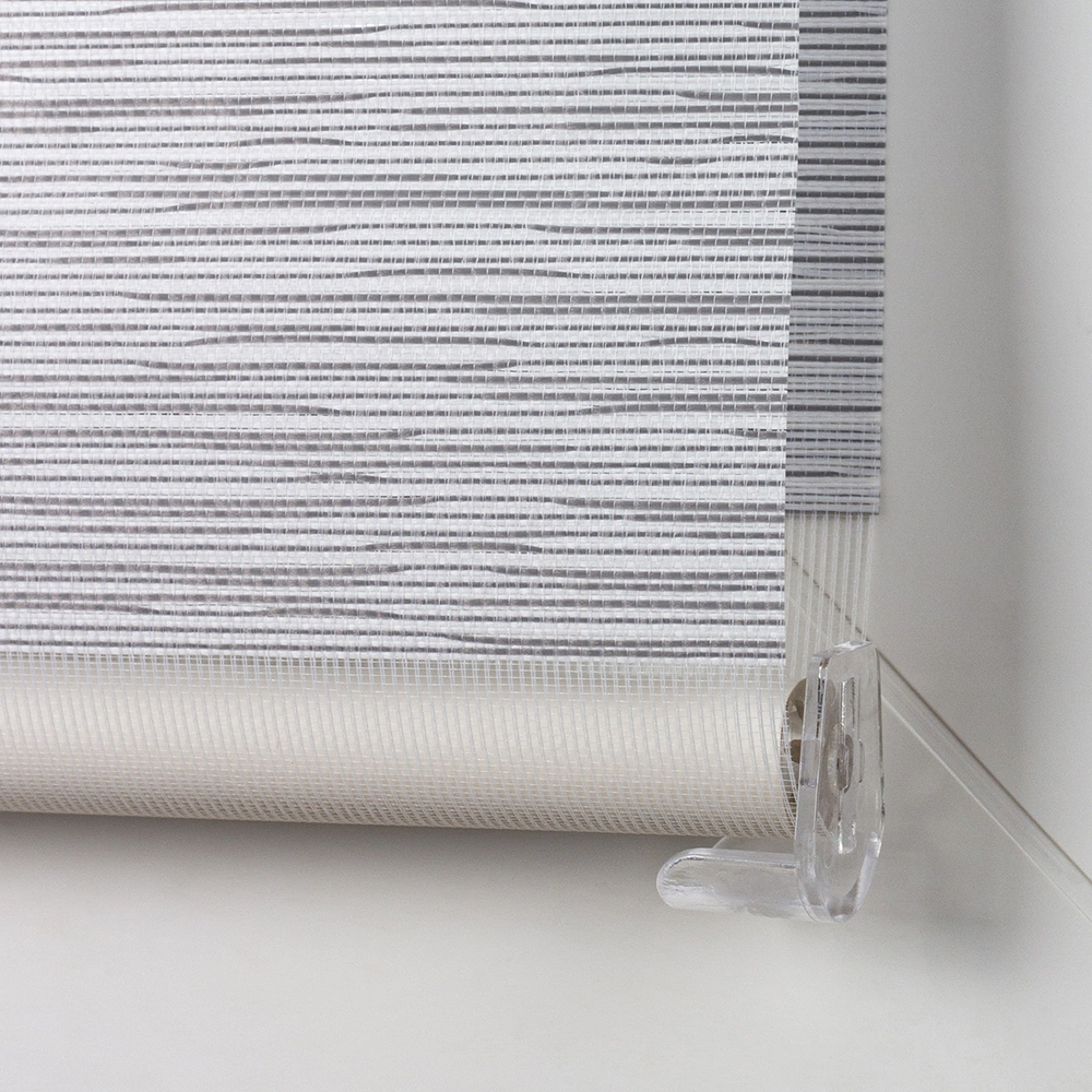 Рулонная штора день-ночь 80х160 см NEODECO Модерн серая