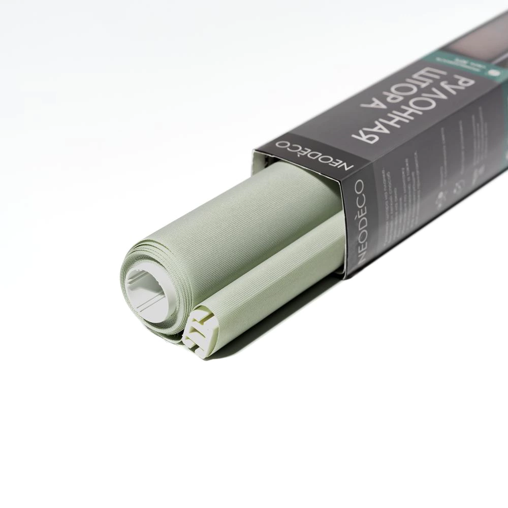 Рулонная штора 100х155 см NEODECO Базовый мятная