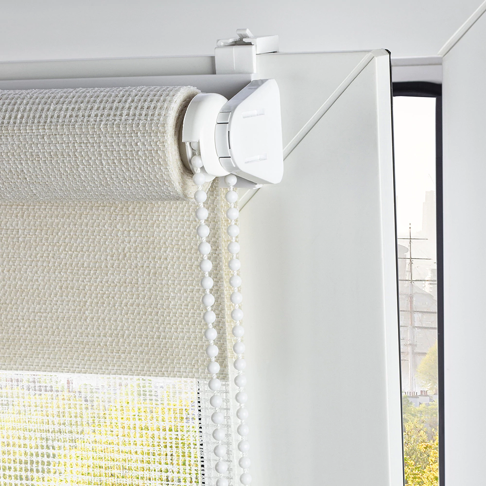 Рулонная штора день-ночь 90х150 см Нива белая