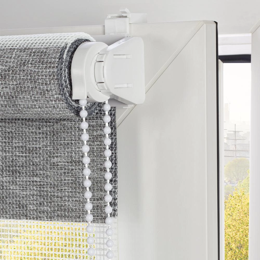 Рулонная штора день-ночь 140х150 см Нива серая