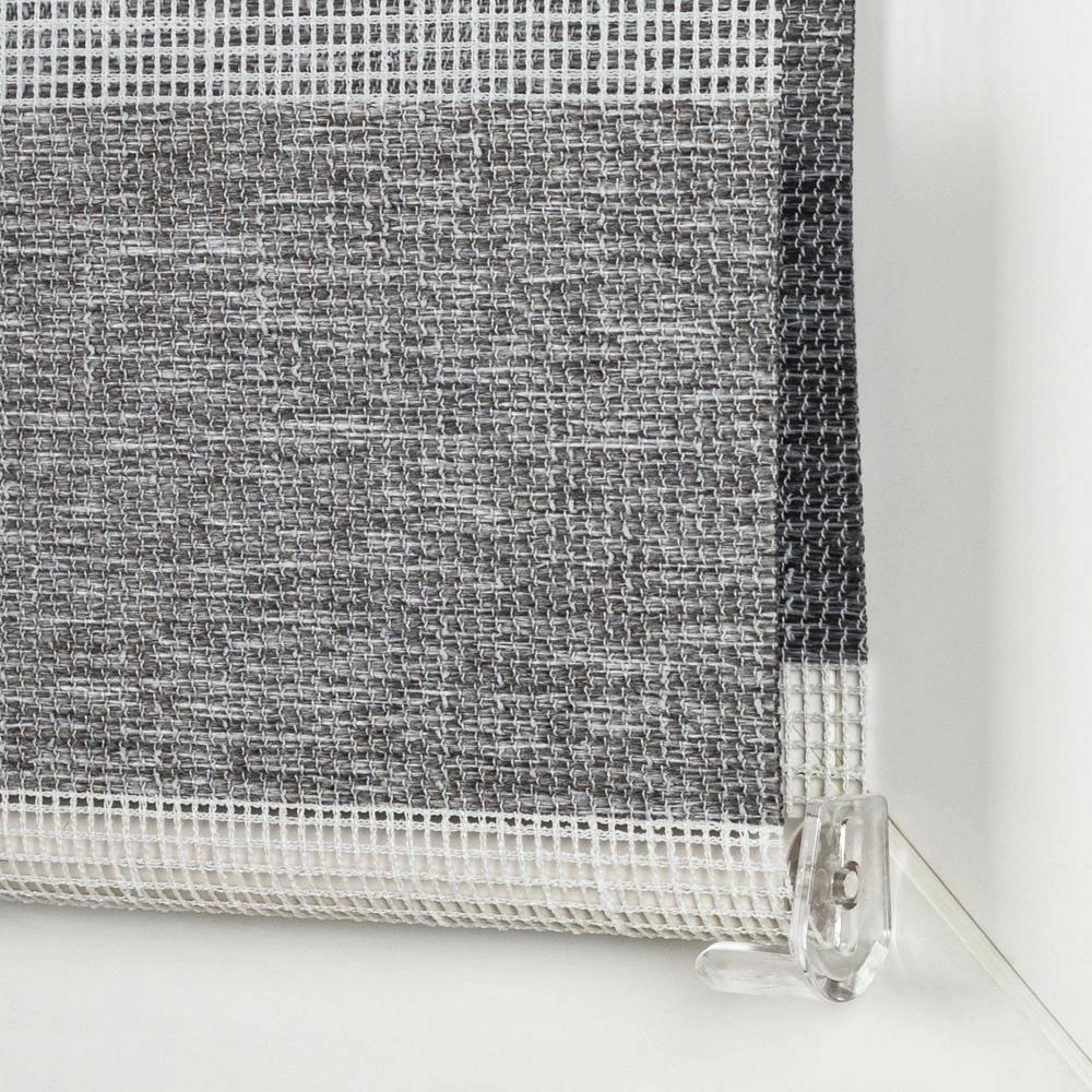 Рулонная штора день-ночь 140х150 см Нива серая