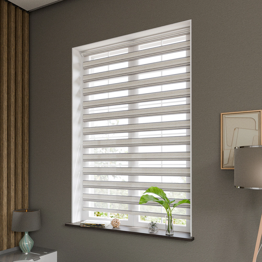 Рулонная штора день-ночь 50х160 см Кира серая