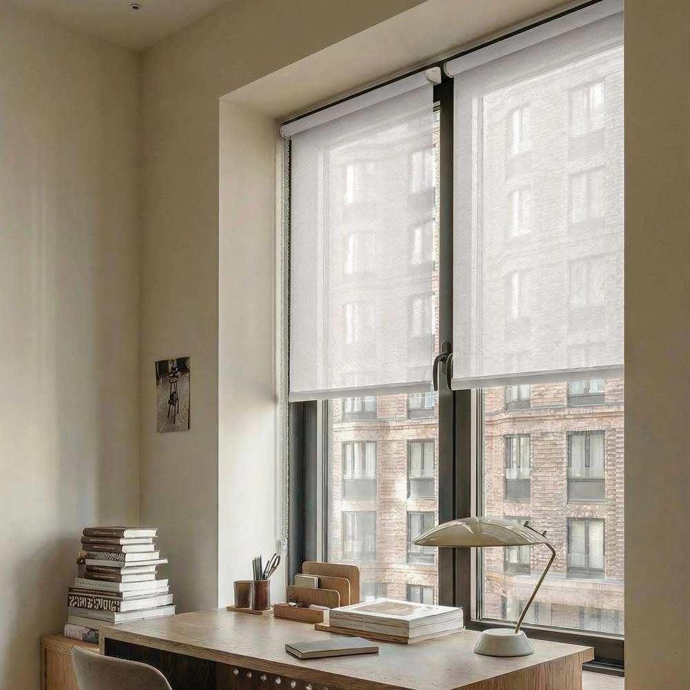 Рулонная штора 90х160 см NEODECO Модерн белая