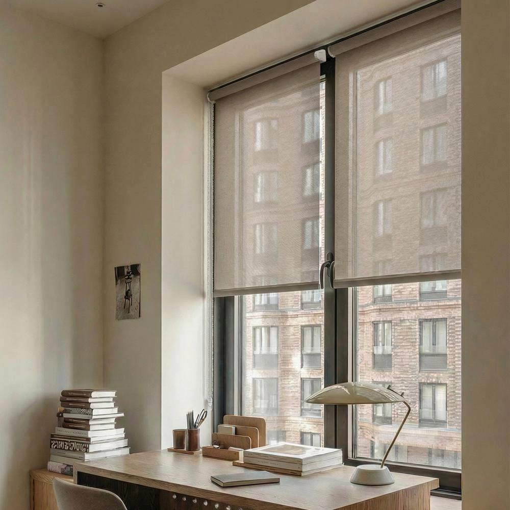 Рулонная штора 100х160 см NEODECO Модерн бежевая