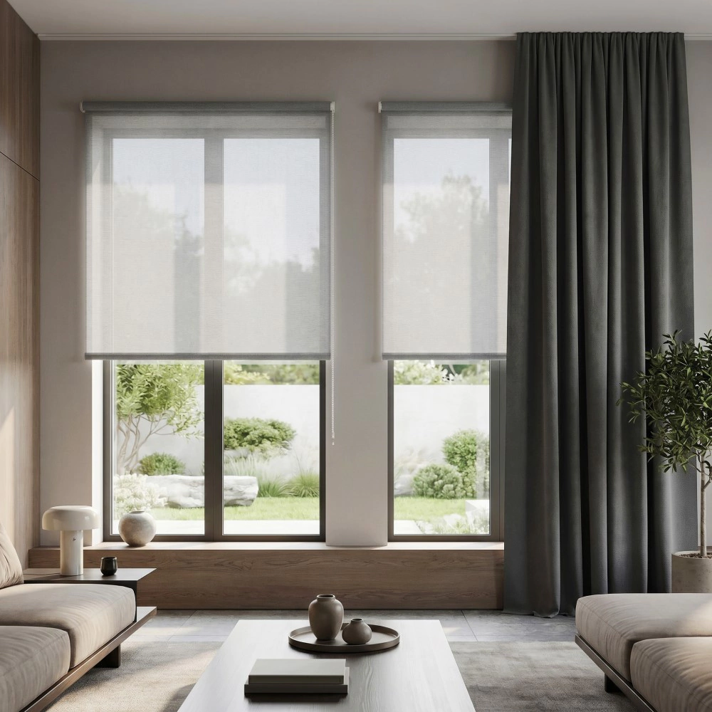 Рулонная штора 160х250 см NEODECO Модерн серая