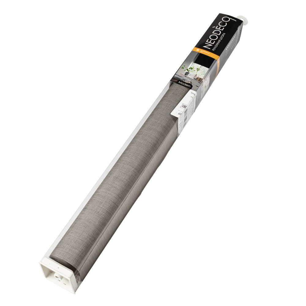 Рулонная штора блэкаут рогожка 100х160 см NEODECO Модерн бежевая