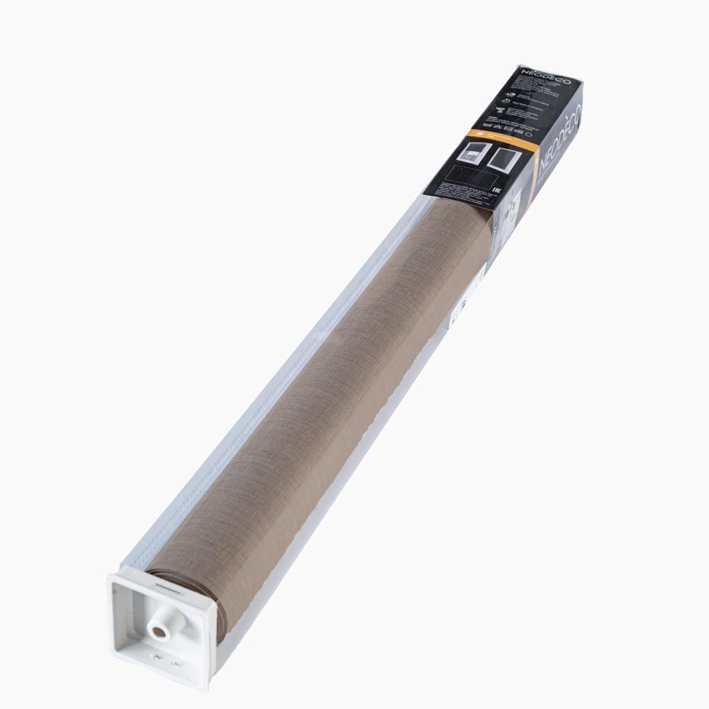 Рулонная штора блэкаут рогожка 60х160 см NEODECO Модерн темно-бежевая