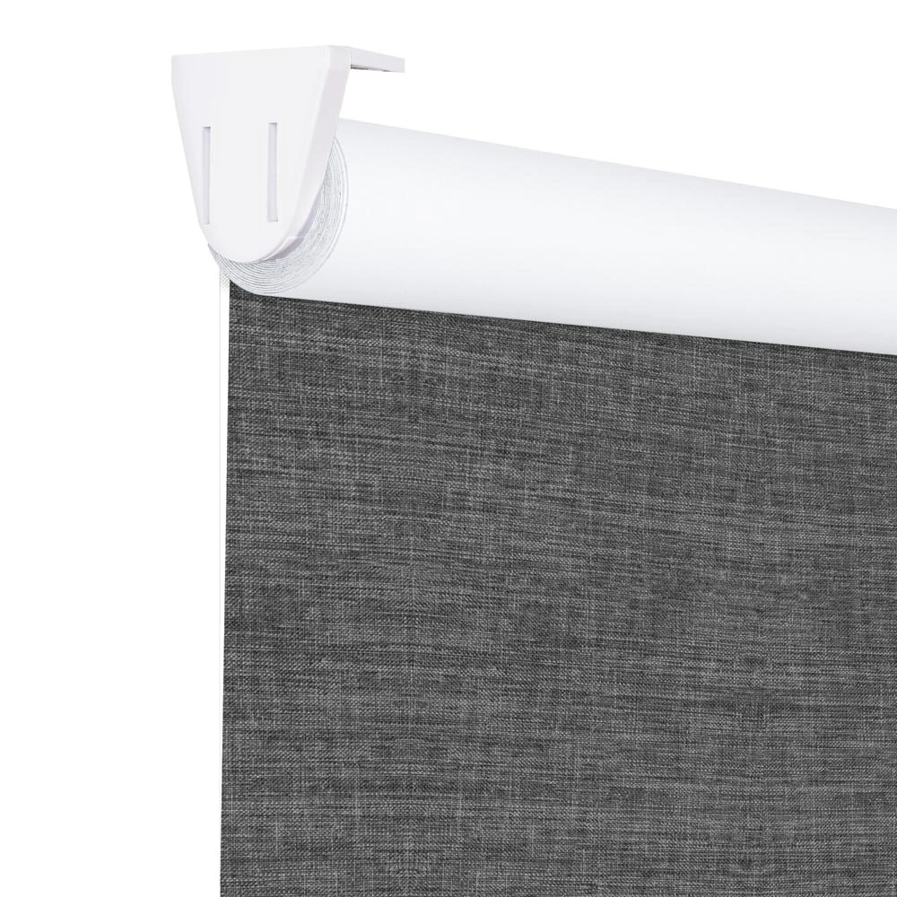 Рулонная штора блэкаут рогожка 180х175 см NEODECO Модерн темно-серая