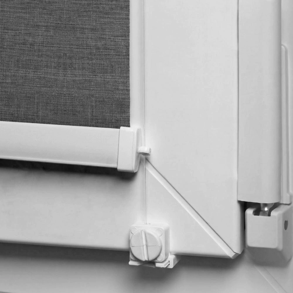 Рулонная штора блэкаут рогожка 200х250 см NEODECO Модерн темно-серая