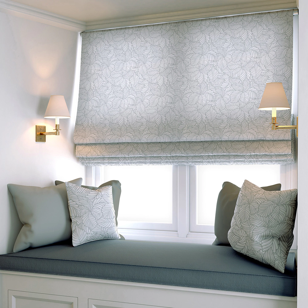 Штора римская без карниза Garden Листья 60х160 см серая