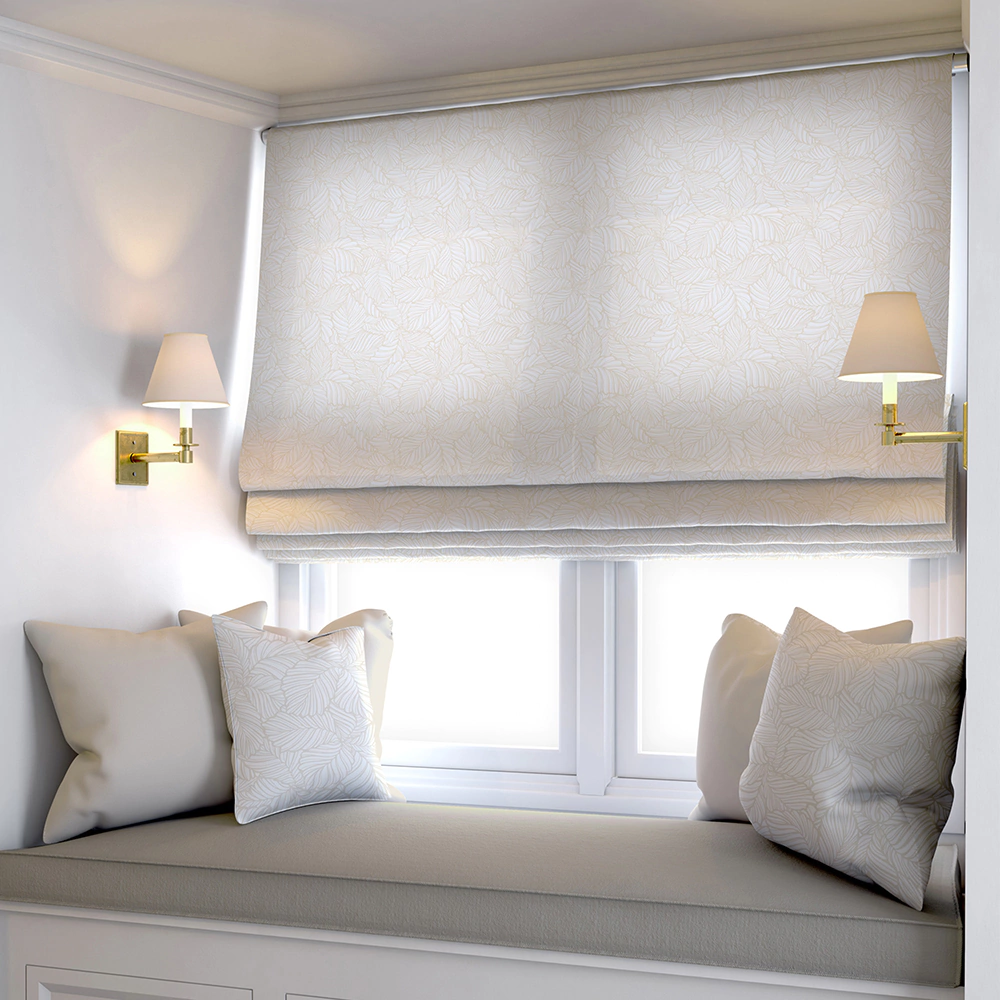 Штора римская без карниза Garden Листья 100х160 см бежевый