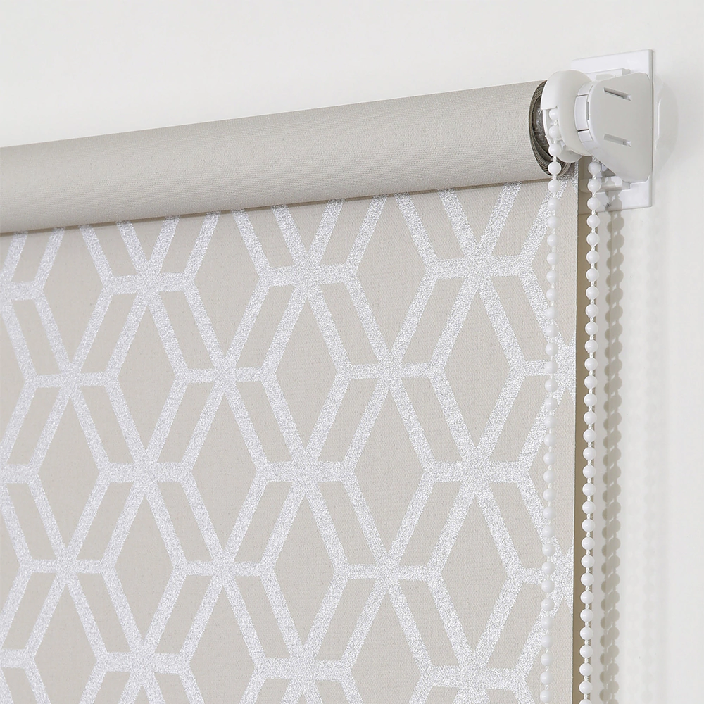 Рулонная штора мини тканевая Соты 120х170 см бежево-серая