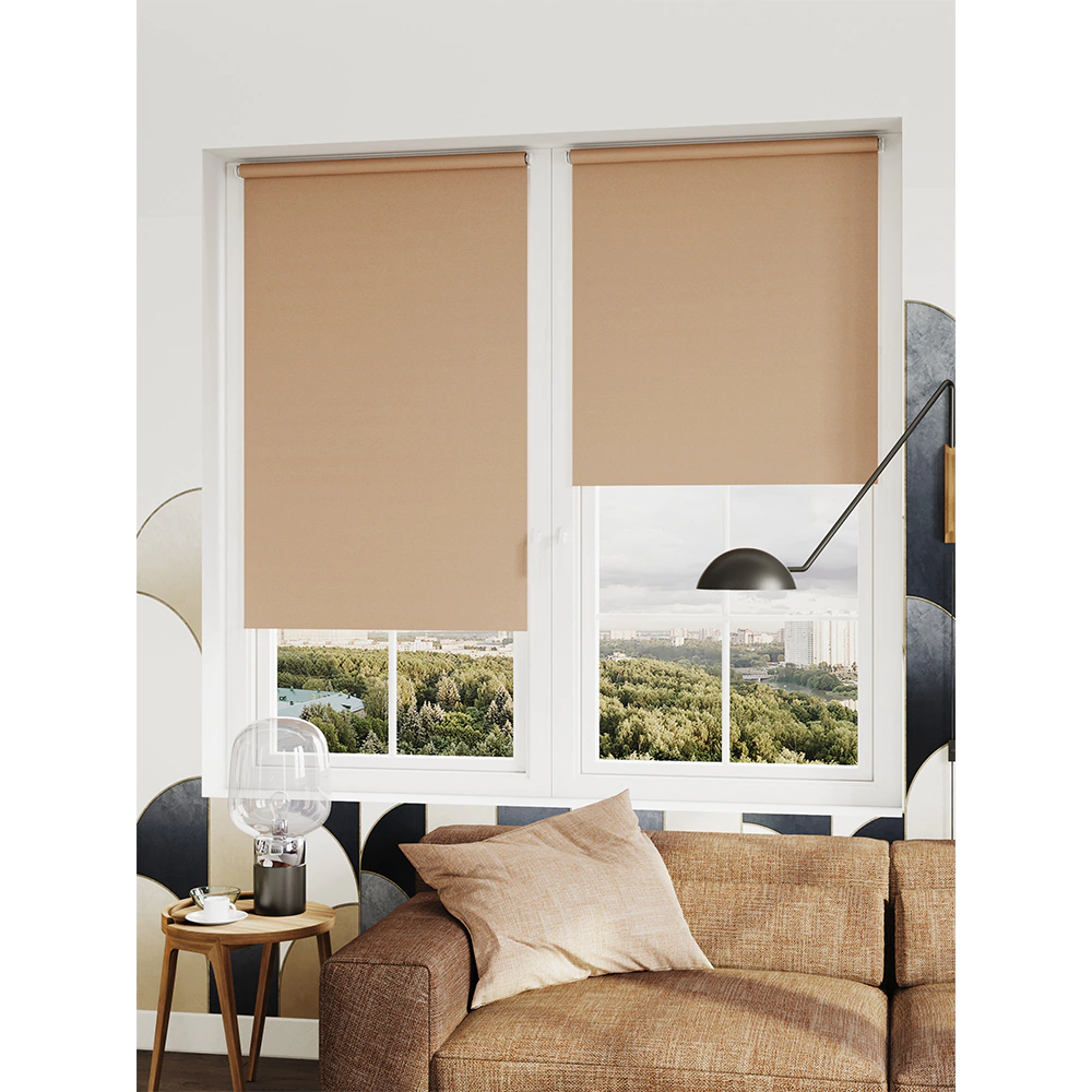 Рулонная штора мини тканевая Лестер 80,5х175 см бежевая