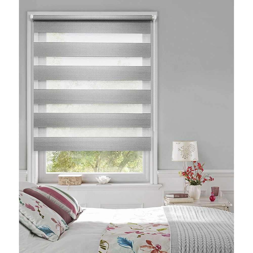 Штора рулонная MIAMOZA День-ночь светонепроницаемая 40х170 см серо-бежевая