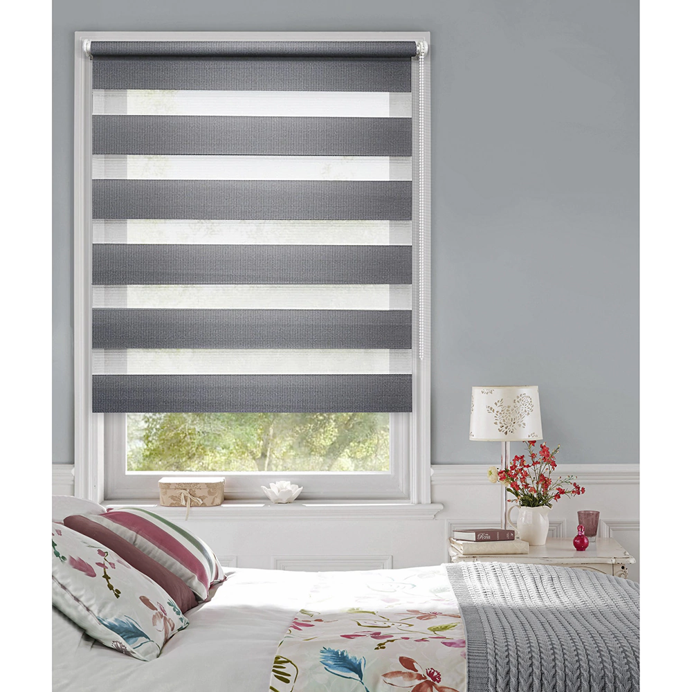 Штора рулонная MIAMOZA День-ночь светонепроницаемая 80х170 см графит