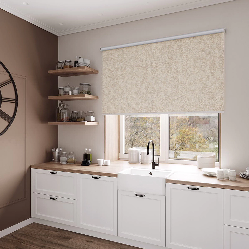 Рулонная штора светонепроницаемая Марбл 50х160 см бежевая