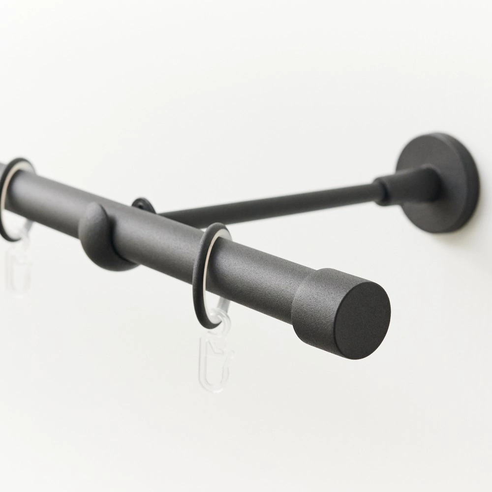 Держатель для карниза 1-рядный d20 мм стеновой черный матовый