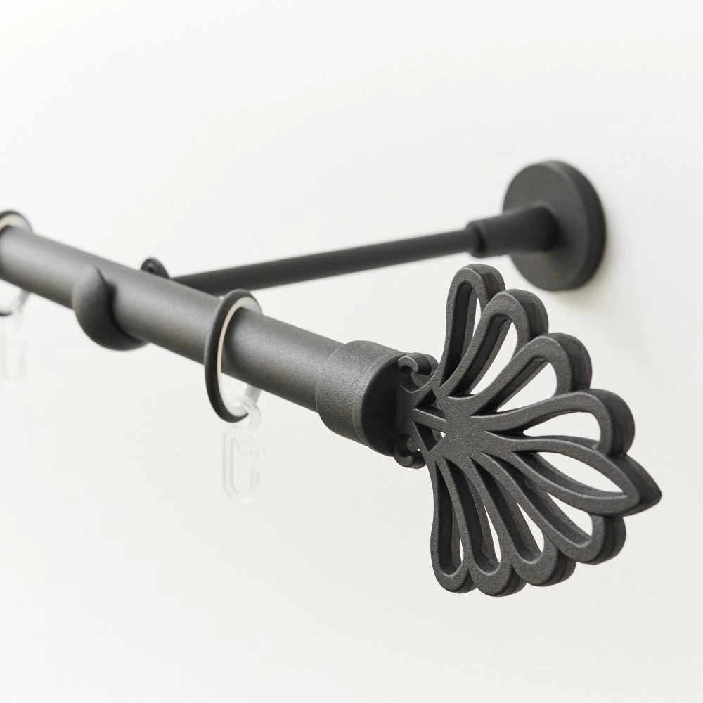 Держатель для карниза 1-рядный d20 мм стеновой черный матовый