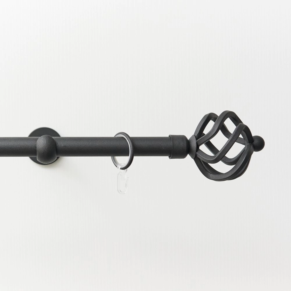 Держатель для карниза 1-рядный d20 мм стеновой черный матовый