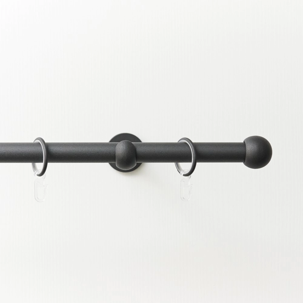 Держатель для карниза 1-рядный d20 мм стеновой черный матовый