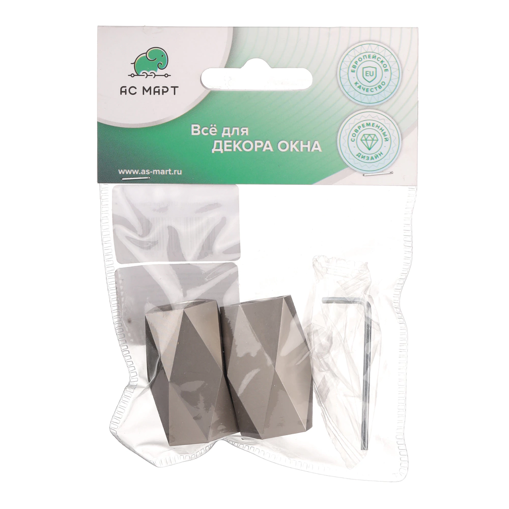 Наконечник d16 мм Арт никель-сатин 2 шт