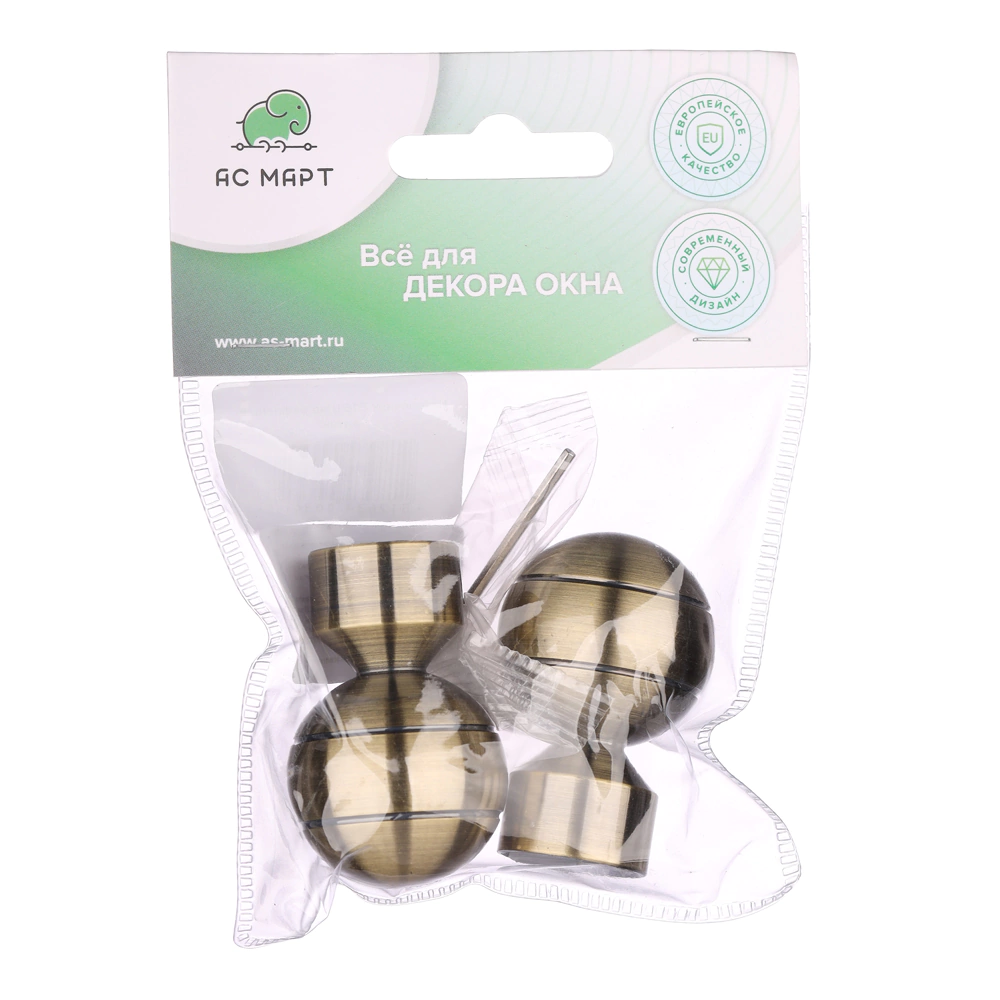 Наконечник d16 мм Шар рифленый антик 2 шт