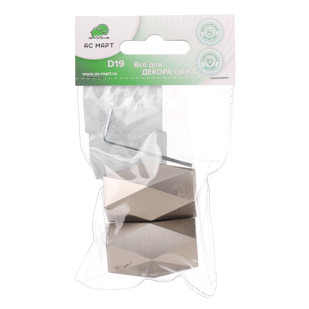 Наконечник d19 мм Арт никель-сатин 2 шт