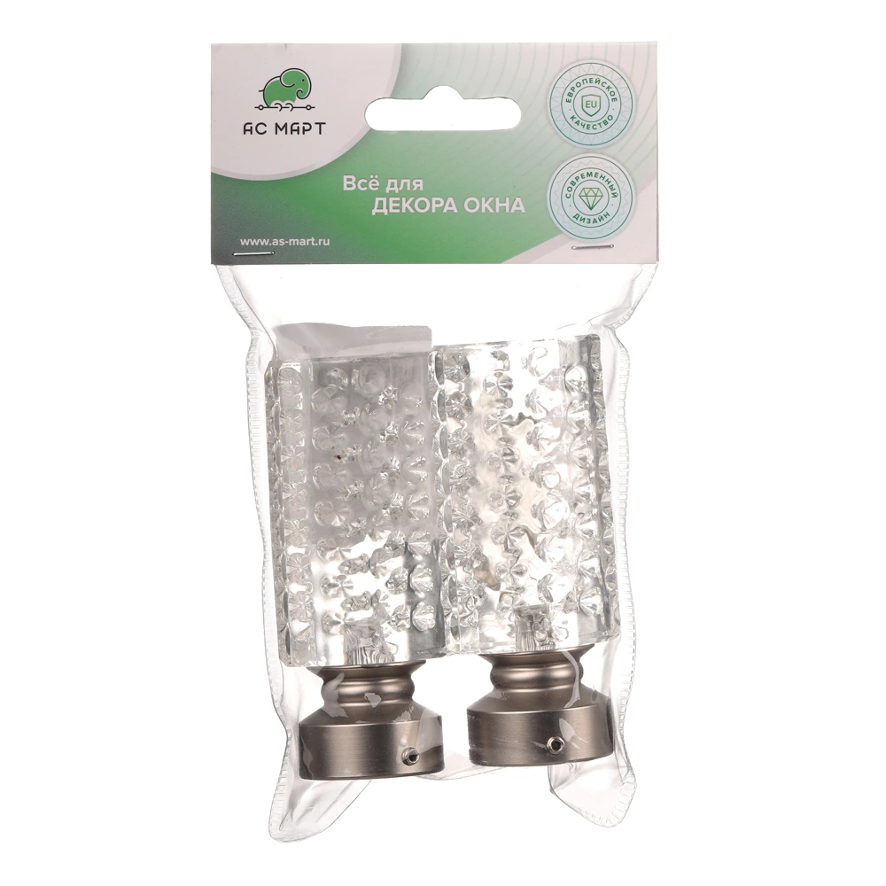 Наконечник d25 мм Баккара никель-сатин 2 шт