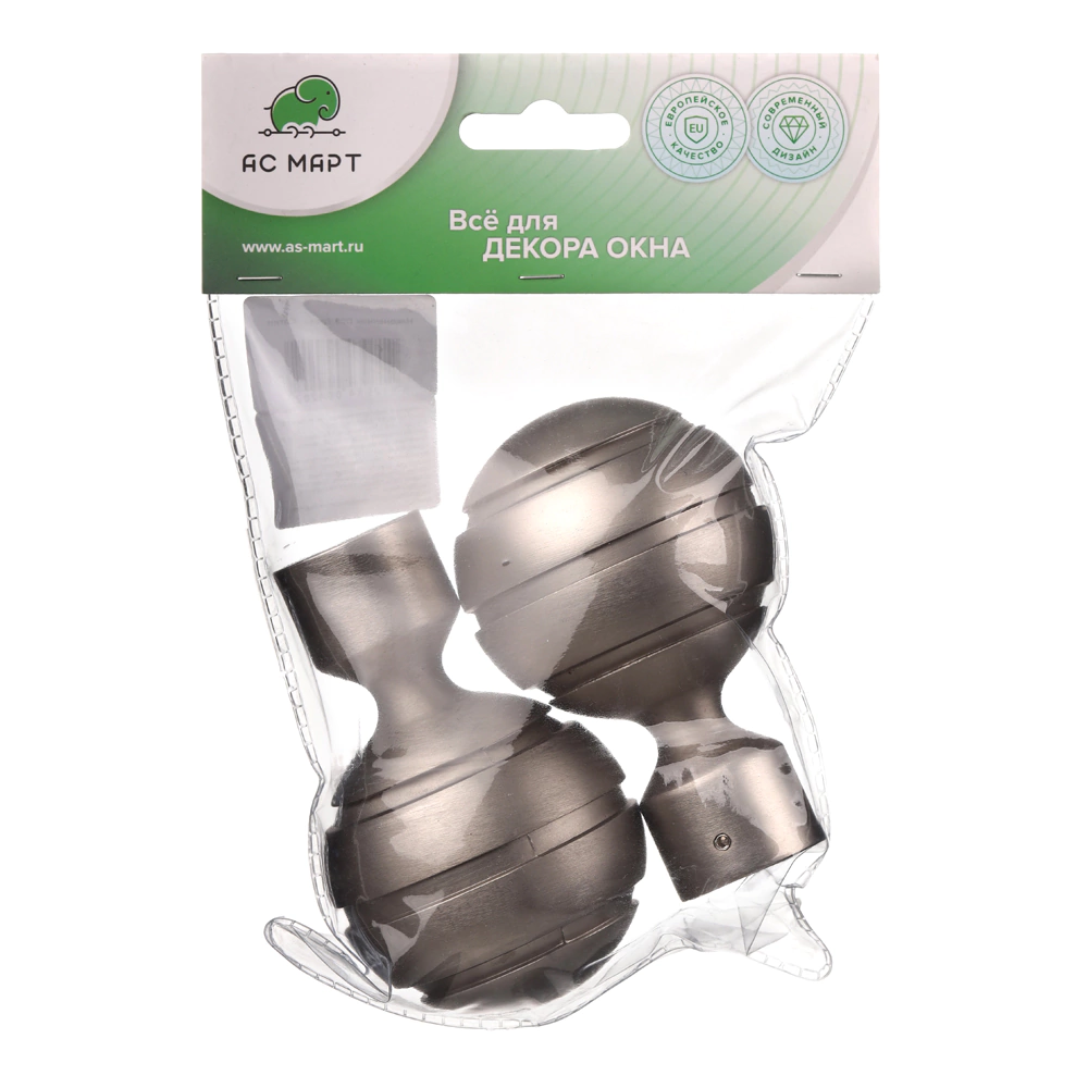 Наконечник d25 мм Триест никель-сатин 2 шт